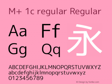 M+ 1c regular Regular Version 1.039 Font Sample