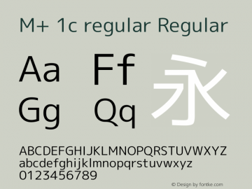 M+ 1c regular Regular Version 1.041 Font Sample