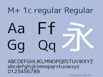 M+ 1c regular Regular Version 1.059 Font Sample