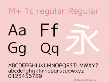 M+ 1c regular Regular Version 1.060 Font Sample