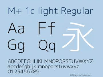 M+ 1c light Regular Version 1.059.20150529 Font Sample