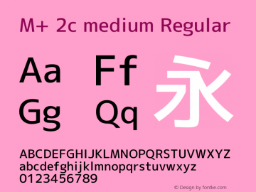 M+ 2c medium Regular Version 1.059.20150110 Font Sample