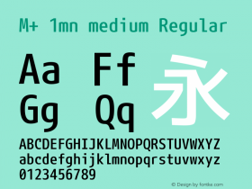M+ 1mn medium Regular Version 1.059.20150110 Font Sample
