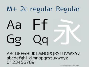 M+ 2c regular Regular Version 1.036 Font Sample