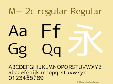 M+ 2c regular Regular Version 1.040 Font Sample
