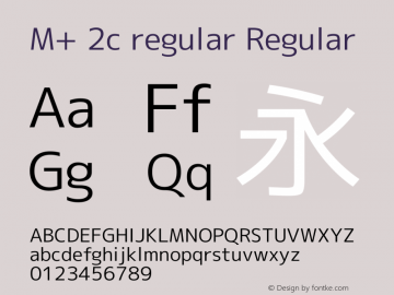 M+ 2c regular Regular Version 1.041 Font Sample