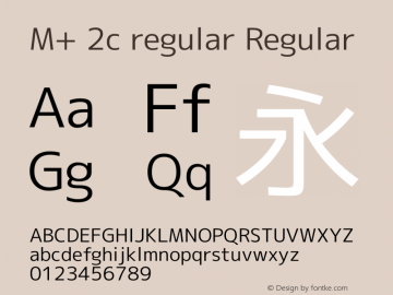 M+ 2c regular Regular Version 1.042 Font Sample