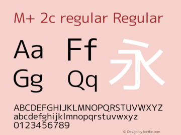 M+ 2c regular Regular Version 1.047 Font Sample