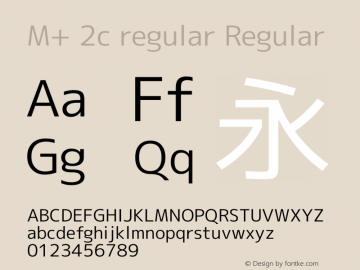 M+ 2c regular Regular Version 1.048 Font Sample