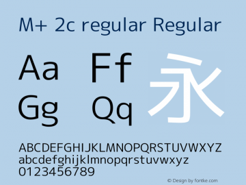 M+ 2c regular Regular Version 1.056 Font Sample