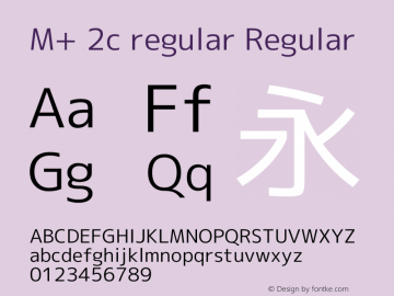 M+ 2c regular Regular Version 1.058.20140226 Font Sample