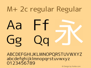 M+ 2c regular Regular Version 1.059.20150110 Font Sample