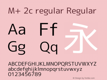 M+ 2c regular Regular Version 1.051 Font Sample