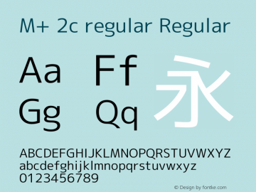 M+ 2c regular Regular Version 1.059.20150529 Font Sample