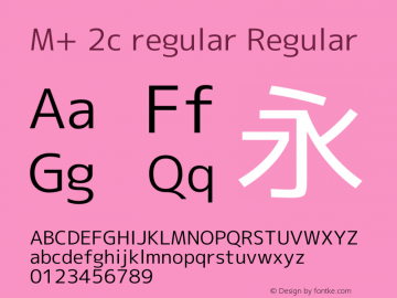 M+ 2c regular Regular Version 1.060 Font Sample