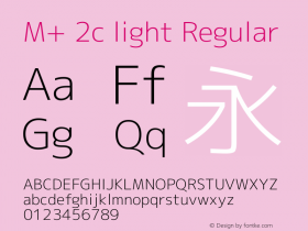 M+ 2c light Regular Version 1.039 Font Sample