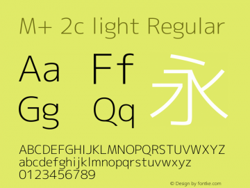 M+ 2c light Regular Version 1.058.20140226 Font Sample