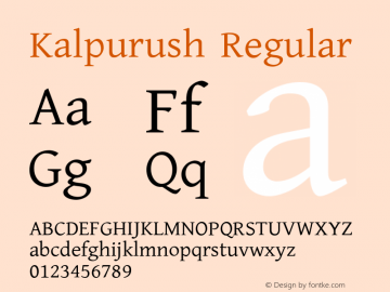 Kalpurush Regular Version 0.256 Font Sample