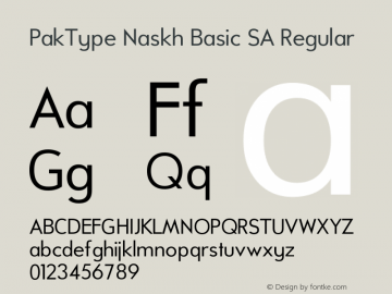 PakType Naskh Basic SA Regular Version 3.1图片样张