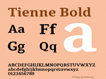 Tienne Bold Version 1.000图片样张