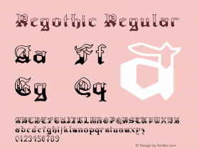 Regothic Regular Version 1.00 December 23, 2010, initial release图片样张