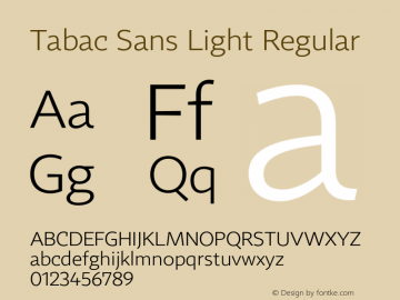 Tabac Sans Light Regular Version 001.000图片样张