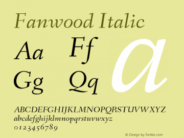 Fanwood Italic Version 1.1图片样张