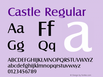 Castle Regular Altsys Fontographer 3.5  4/10/93 Font Sample