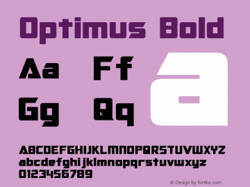 Optimus Bold Version 1.10 June 17, 2014 Font Sample