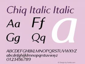 Chiq Italic Italic 1.000图片样张