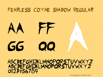 Fearless Coyne Shadow Regular 2010 Font Sample