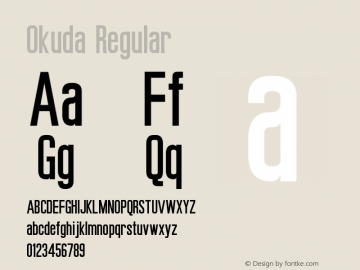 Okuda Regular Version 1.00 January 13, 2011, initial release Font Sample