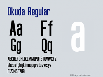 Okuda Regular Version 3.00 August 18, 2013 Font Sample