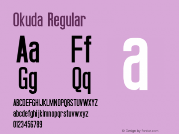 Okuda Regular Version 2.00  - July 3, 2013 Font Sample