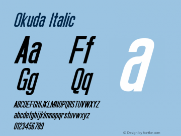 Okuda Italic Version 2.00  - July 3, 2013图片样张