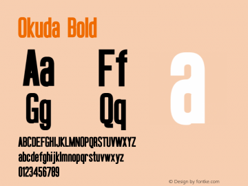 Okuda Bold Version 3.00 August 18, 2013 Font Sample