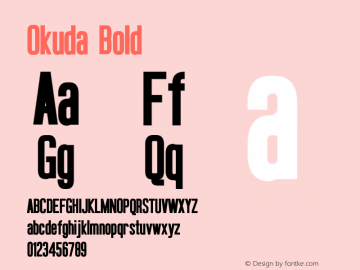 Okuda Bold Version 3.50 January 2, 2014 Font Sample