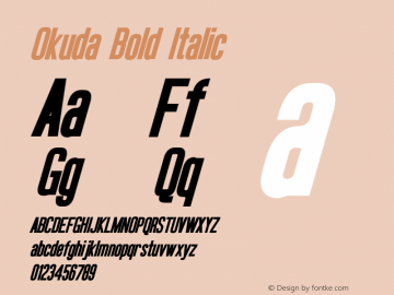 Okuda Bold Italic Version 3.50 January 2, 2014图片样张