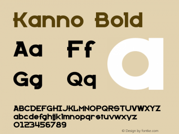 Kanno Bold Version 1.50 January 9, 2014 Font Sample