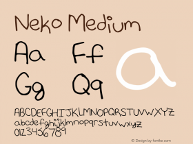 Neko Medium Version 001.000 Font Sample