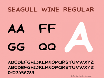 Seagull Wine Regular Version 001.000 Font Sample