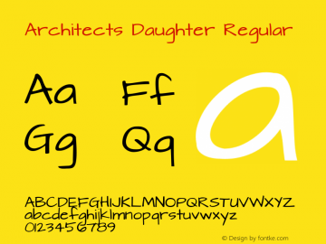 Architects Daughter Regular Version 1.000 2010 initial release图片样张