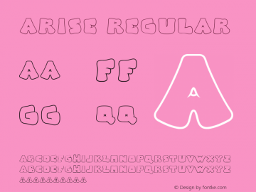 ARISE Regular Version 1.000 Font Sample