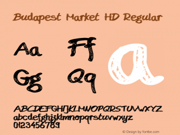 Budapest Market HD Regular Version 1.000 Font Sample