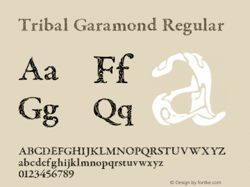 Tribal Garamond Regular Version 1.00 December 1, 2010, initial release图片样张