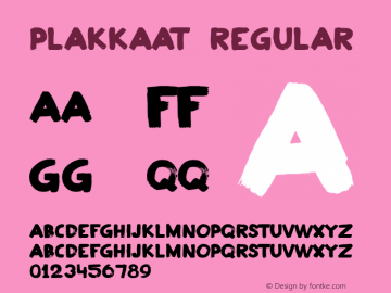 Plakkaat Regular Version 1.002 Font Sample