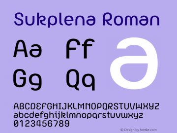 Sukplena Roman 001.020 Font Sample