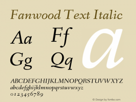 Fanwood Text Italic Version 1.1 Font Sample