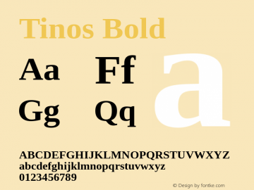 Tinos Bold Version 1.23 Font Sample