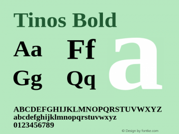 Tinos Bold Version 1.20 Font Sample